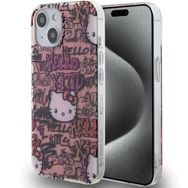 Zadní Kryt Hello Kitty pro Apple iPhone 15 Hello Kitty růžové pohádky Hello (HKHCP15SHDGPTP)